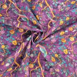 Rose & Hubble 100% cotton poplin "Purple Peacocks"