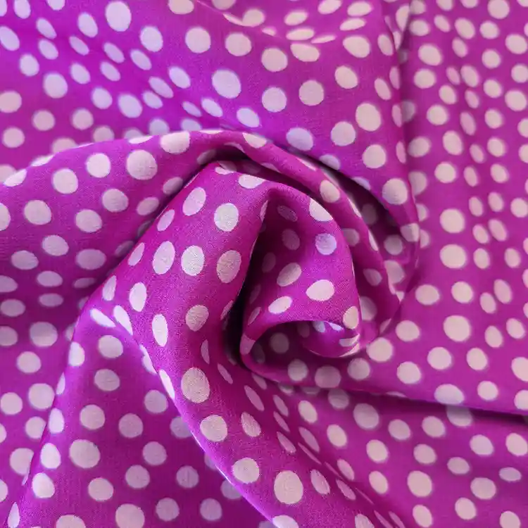 Orchid spot polyester print, magenta