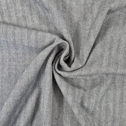 Platinum grey herringbone twill