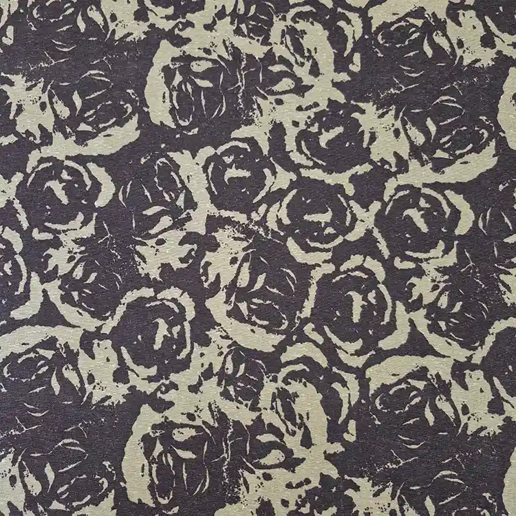 100% cotton, chocolate rose print (brown/beige) - Image 2