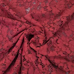 Burgundy red corded lace