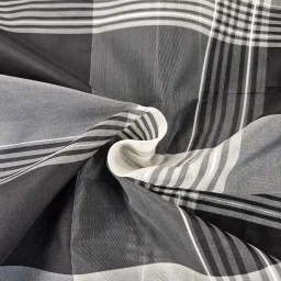 100% silk plaid (black & white)
